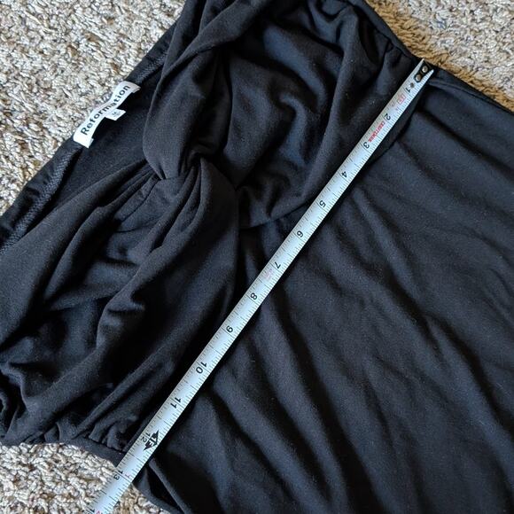 Reformation Black Vida Jersey Knit Off-shoulder Mini Dress, size M - Picture 7 of 9